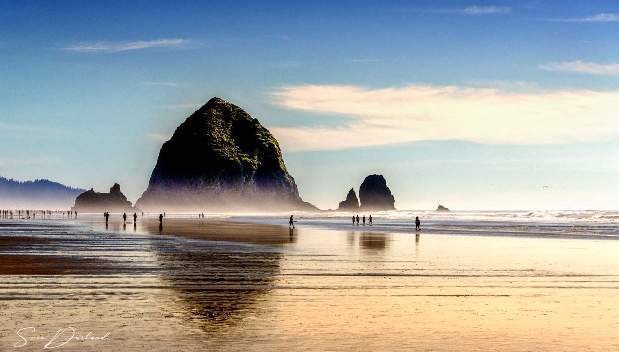 Cannon Beach Haystack Rock reflections