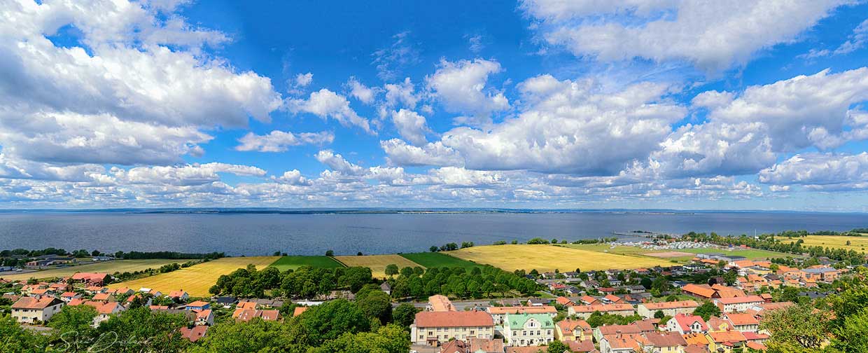 Grenna and Lake Vettern panorama